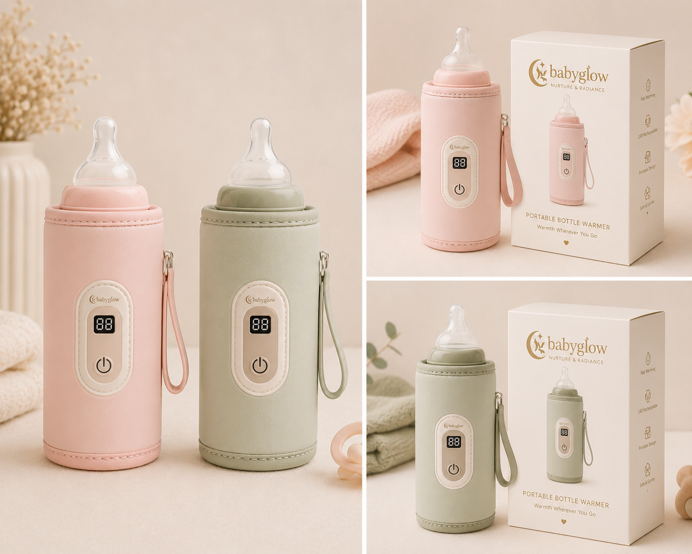 💛 BabyGlow Portable Bottle Warmer – Warmth Wherever You Go